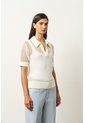 Polo Tejida Lascar Para Mujer Fit Holgado Polo Tejida Lascar Para Mujer Fit Holgado Crema L VÉLEZ de Vélez