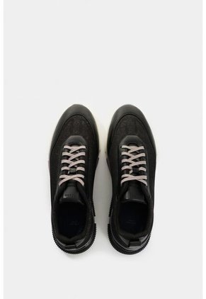 Tenis De Cuero Liso Y Textil Para Hombre Scrap Tenis De Cuero Liso Y Textil Para Hombre Scrap Negro 40 VÉLEZ