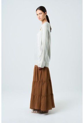 Sweater Star En Tejido Rectilíneo Para Mujer Efecto Metalizado Sweater Star En Tejido Rectilíneo Para Mujer Efecto Metalizado Crema L VÉLEZ