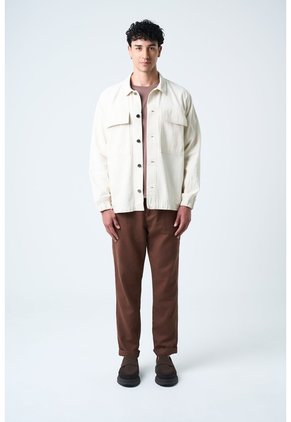 Sobrecamisa Modica Para Hombre Oversized Sobrecamisa Modica Para Hombre Oversized Crema XL VÉLEZ