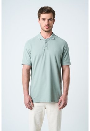Polo Para Hombre Semi Fit Detalle Jacquard Polo Para Hombre Semi Fit Detalle Jacquard Agua Marina XXL VÉLEZ