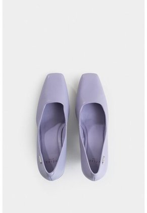 Tacones Cerrados Libra De Cuero Para Mujer Punta Cuadrada Tacones Cerrados Libra De Cuero Para Mujer Punta Cuadrada Lila 40 VÉLEZ