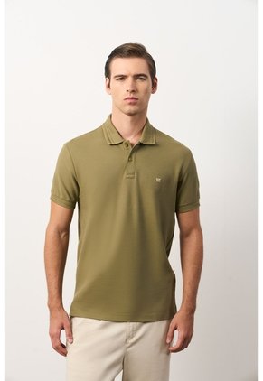 Polo Manga Corta Essential Para Hombre Textura Polo Manga Corta Essential Para Hombre Textura Verde XL VÉLEZ
