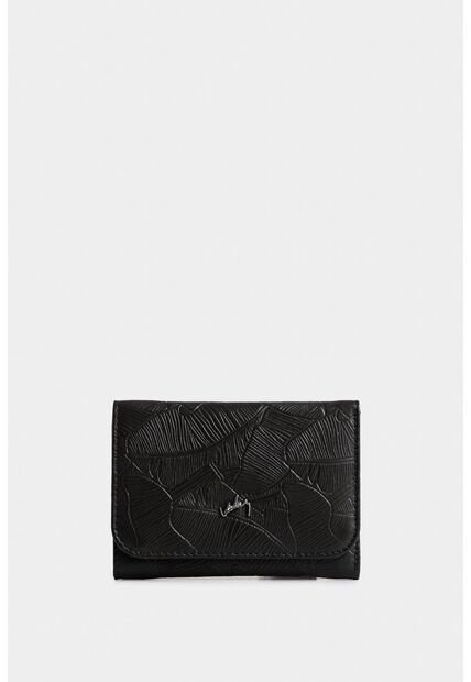 Billetera Colory De Cuero Para Mujer Grabado Placa Palmeras Billetera Colory De Cuero Para Mujer Grabado Placa Palmeras Negro VÉLEZ