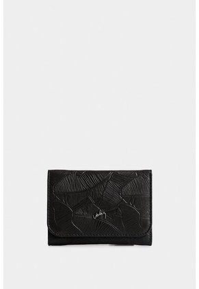 Billetera Colory De Cuero Para Mujer Grabado Placa Palmeras Billetera Colory De Cuero Para Mujer Grabado Placa Palmeras Negro VÉLEZ