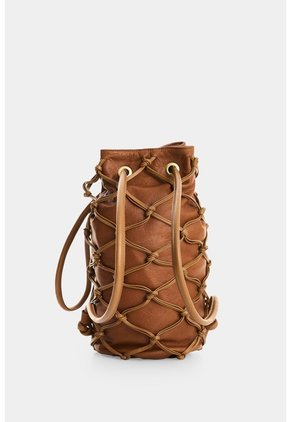 Morral En Cuero Con Tejido Sobrepuesto Para Mujer Lyra Knots Morral En Cuero Con Tejido Sobrepuesto Para Mujer Lyra Knots Miel VÉLEZ