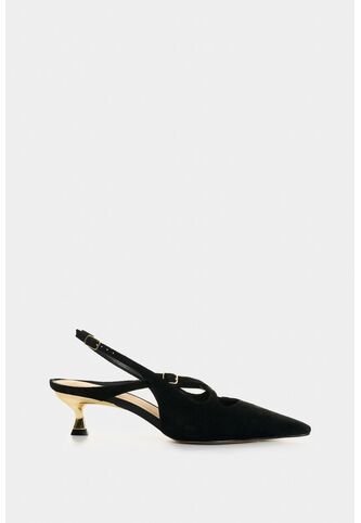 Tacones Cerrados De Cuero Gamuzado Para Mujer Solaris Tacones Cerrados De Cuero Gamuzado Para Mujer Solaris Negro 37 VÉLEZ Vélez