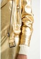 Chaqueta Biker Thaila De Cuero Para Mujer Acabado Metalizado Chaqueta Biker Thaila De Cuero Para Mujer Acabado Metalizado Dorado XL VÉLEZ de Vélez
