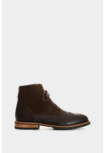 Botas De Cuero Gamuzado Y Liso Para Hombre Gael Botas De Cuero Gamuzado Y Liso Para Hombre Gael Cafe 39 VÉLEZ