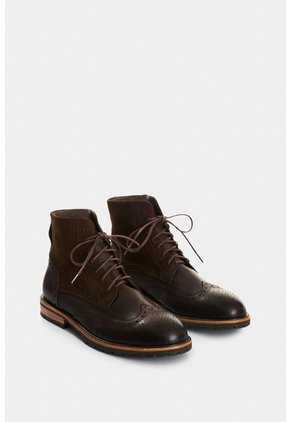 Botas De Cuero Gamuzado Y Liso Para Hombre Gael Botas De Cuero Gamuzado Y Liso Para Hombre Gael Cafe 39 VÉLEZ
