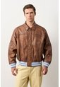 Chaqueta Bomber En Cuero Envejecido Para Hombre Chaqueta Bomber En Cuero Envejecido Para Hombre Cafe XL VÉLEZ de Vélez
