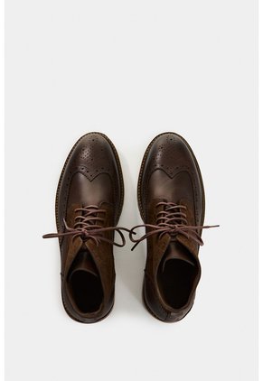 Botas De Cuero Gamuzado Y Liso Para Hombre Gael Botas De Cuero Gamuzado Y Liso Para Hombre Gael Cafe 39 VÉLEZ