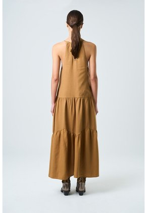 Vestido Galera Para Mujer Cuello Halter Vestido Galera Para Mujer Cuello Halter Cafe Claro 12 VÉLEZ