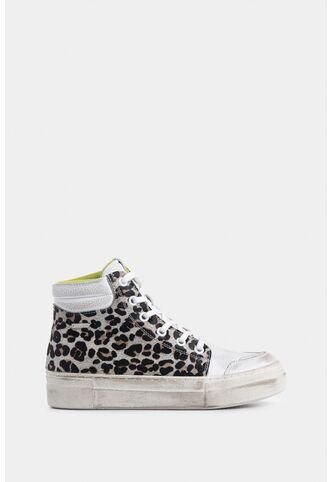 Tenis Alba De Cuero Para Mujer Animal Print Tenis Alba De Cuero Para Mujer Animal Print Blanco 40 VÉLEZ Vélez