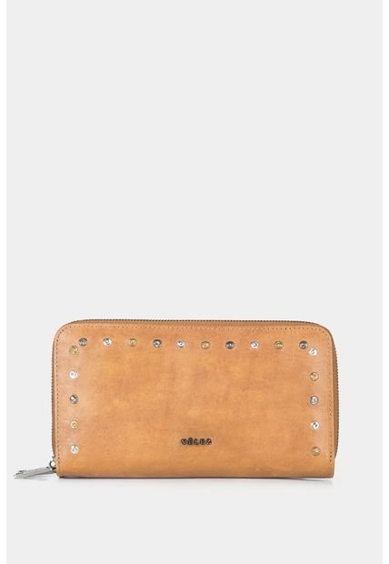 Billetera Porta Chequera Singapur De Cuero Tamponado Para Mujer Doble Compartimento