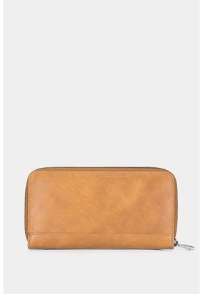 Billetera Porta Chequera Singapur De Cuero Tamponado Para Mujer Doble Compartimento