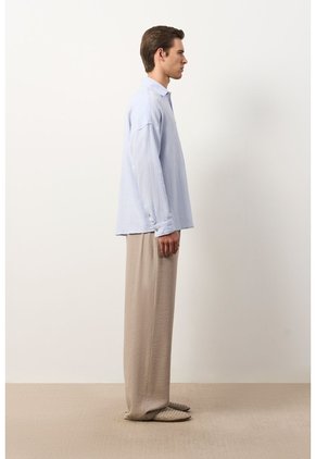 Camisa Manga Larga De Lino Para Hombre Siloli Camisa Manga Larga De Lino Para Hombre Siloli Azul Claro M VÉLEZ
