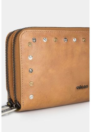 Billetera Porta Chequera Singapur De Cuero Tamponado Para Mujer Doble Compartimento