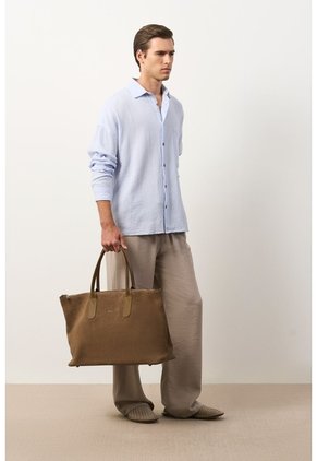 Camisa Manga Larga De Lino Para Hombre Siloli Camisa Manga Larga De Lino Para Hombre Siloli Azul Claro M VÉLEZ