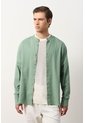 Camisa Manga Larga Para Hombre Cuello Nerú Camisa Manga Larga Para Hombre Cuello Nerú Verde Oliva M VÉLEZ de Vélez