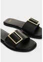 Sandalia Plana De Cuero Para Mujer Gem Sandalia Plana De Cuero Para Mujer Gem Negro 38 VÉLEZ de Vélez