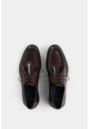 Zapatos De Cordón Acacia De Cuero Para Hombre Vena Tejida Zapatos De Cordón Acacia De Cuero Para Hombre Vena Tejida Cafe 43 VÉLEZ