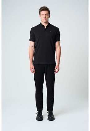 Polo Alcor Manga Corta Para Hombre Detalle Acanalado Polo Alcor Manga Corta Para Hombre Detalle Acanalado Negro L VÉLEZ