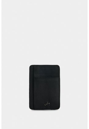 Porta Tarjetas Vértice De Cuero Para Hombre Detalle Rayas Porta Tarjetas Vértice De Cuero Para Hombre Detalle Rayas Negro VÉLEZ