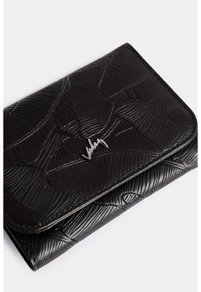 Billetera Colory De Cuero Para Mujer Grabado Placa Palmeras Billetera Colory De Cuero Para Mujer Grabado Placa Palmeras Negro VÉLEZ