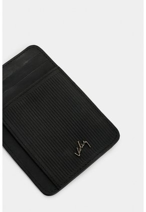 Porta Tarjetas Vértice De Cuero Para Hombre Detalle Rayas Porta Tarjetas Vértice De Cuero Para Hombre Detalle Rayas Negro VÉLEZ