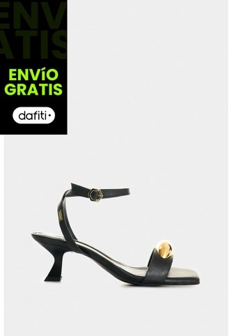 Sandalia Tacón De Cuero Para Mujer Cleo Sandalia Tacón De Cuero Para Mujer Cleo Negro 36 VÉLEZ Vélez