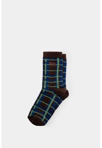 Calcetines Media Pierna Tartan Para Hombre Calcetines Media Pierna Tartan Para Hombre Cafe XS VÉLEZ Vélez