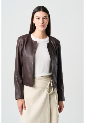 Chaqueta De Cuero Para Mujer Denver Chaqueta De Cuero Para Mujer Denver Cafe XL VÉLEZ