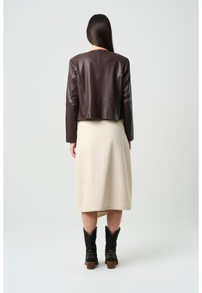 Chaqueta De Cuero Para Mujer Denver Chaqueta De Cuero Para Mujer Denver Cafe XL VÉLEZ