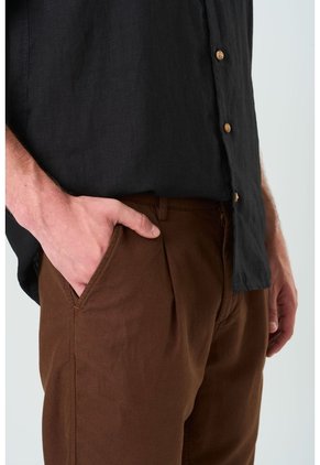Pantalón Prenses En Lino Para Hombre Fit Holgado Pantalón Prenses En Lino Para Hombre Fit Holgado Tabaco 30 VÉLEZ