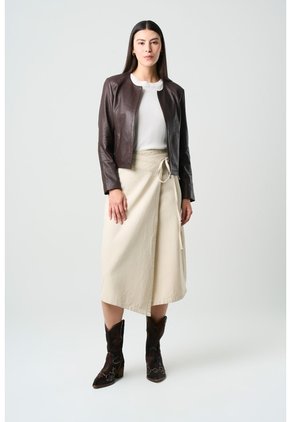 Chaqueta De Cuero Para Mujer Denver Chaqueta De Cuero Para Mujer Denver Cafe XL VÉLEZ