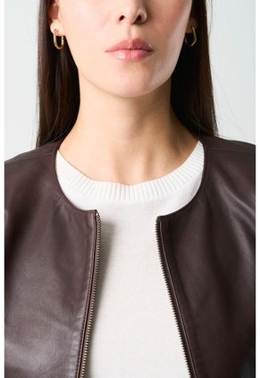 Chaqueta De Cuero Para Mujer Denver Chaqueta De Cuero Para Mujer Denver Cafe XL VÉLEZ