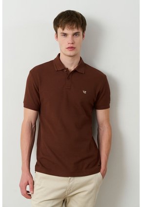 Polo Manga Corta Essential Para Hombre Textura Polo Manga Corta Essential Para Hombre Textura Cafe M VÉLEZ