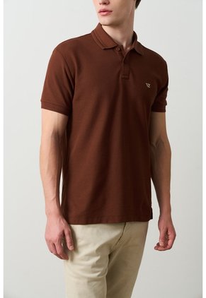 Polo Manga Corta Essential Para Hombre Textura Polo Manga Corta Essential Para Hombre Textura Cafe M VÉLEZ