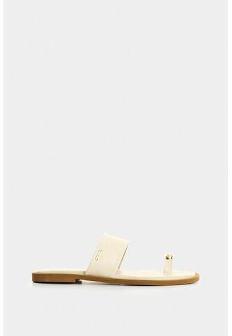 Sandalia Plana De Cuero Para Mujer Thala Sandalia Plana De Cuero Para Mujer Thala Beige 37 VÉLEZ Vélez