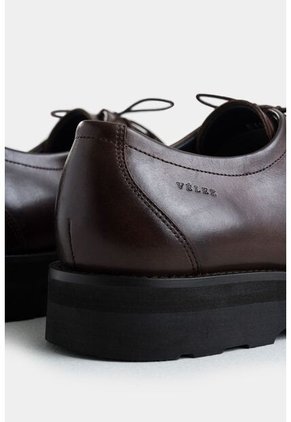 Zapatos De Cordón Acacia De Cuero Para Hombre Vena Tejida Zapatos De Cordón Acacia De Cuero Para Hombre Vena Tejida Cafe 38 VÉLEZ