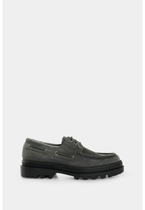 Zapatos De Cordón En Cuero Gamuzado Para Hombre Sole Zapatos De Cordón En Cuero Gamuzado Para Hombre Sole Gris 45 VÉLEZ