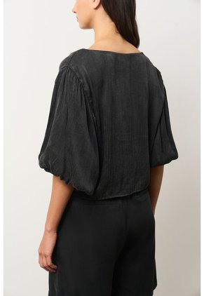 Camisa Kusa Con Efecto Satinado Para Mujer Camisa Kusa Con Efecto Satinado Para Mujer Negro M VÉLEZ