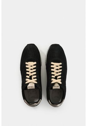 Tenis De Cuero Y Textil Para Mujer Flora Tenis De Cuero Y Textil Para Mujer Flora Negro 39 VÉLEZ