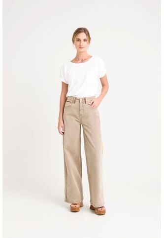 Jean Gobi Wide Leg Para Mujer Efecto Envejecido Jean Gobi Wide Leg Para Mujer Efecto Envejecido Arena 14 VÉLEZ Vélez