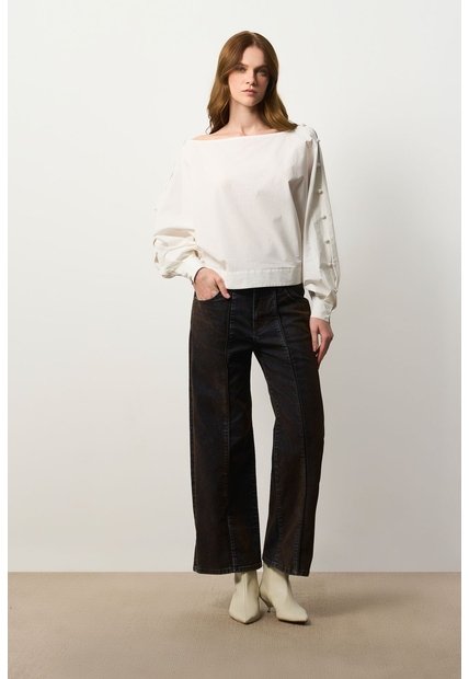 Camisa Oversize Para Mujer Savia Camisa Oversize Para Mujer Savia Crema XS VÉLEZ