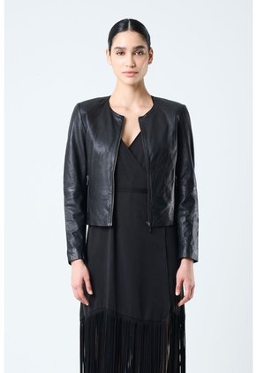 Chaqueta De Cuero Para Mujer Denver Chaqueta De Cuero Para Mujer Denver Negro L VÉLEZ
