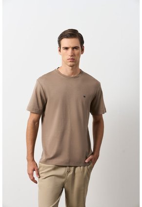 Camiseta Manga Corta Lerici Para Hombre Semi Fitted Camiseta Manga Corta Lerici Para Hombre Semi Fitted Tabaco XL VÉLEZ