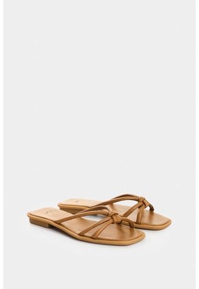 Sandalia Plana De Cuero Para Mujer Sole Sandalia Plana De Cuero Para Mujer Sole Miel 36 VÉLEZ