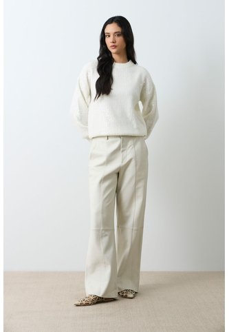 Sweater Tejido Oversized Para Mujer Nácar Sweater Tejido Oversized Para Mujer Nácar Crema S VÉLEZ Vélez